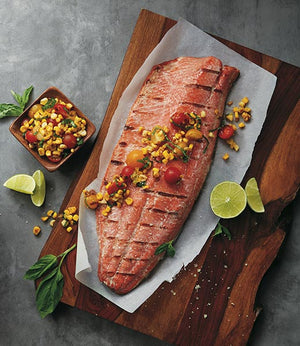 Salmon in Parchment with Sweet Corn, Basil, and Tomatoes