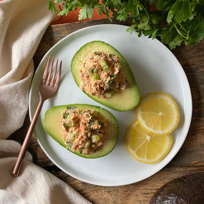 Salmon Salad Stuffed Avocados