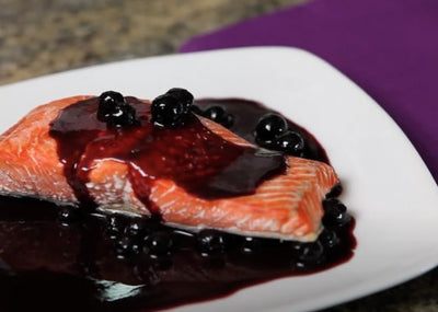 Wild Salmon with Pinot Noir Huckleberry Glaze