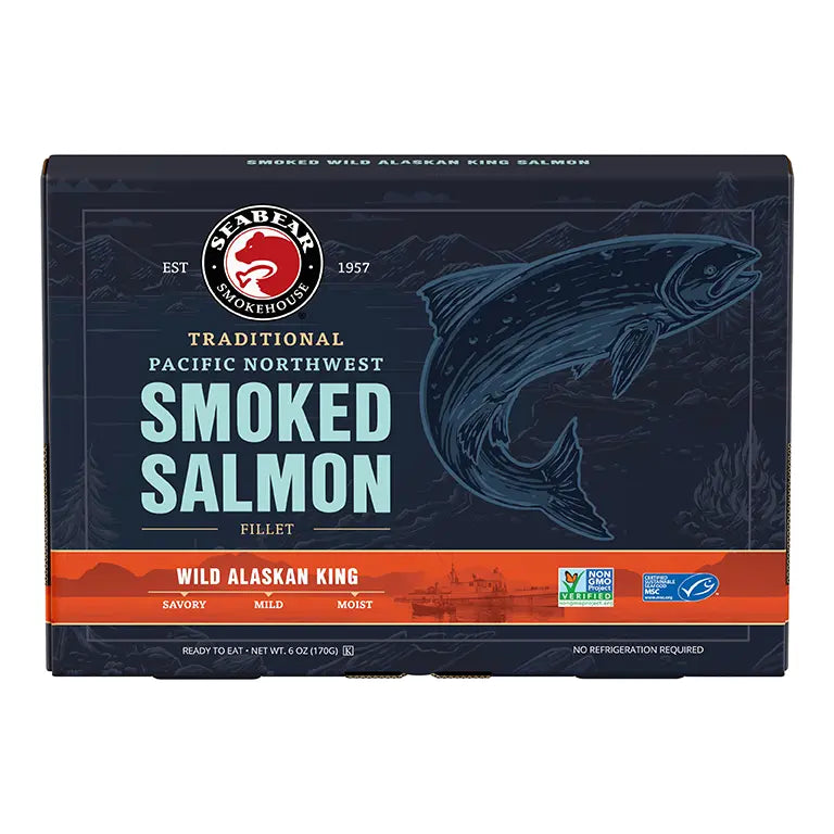 VIP 12-Pack Smoked Wild King Salmon 6 oz Fillet