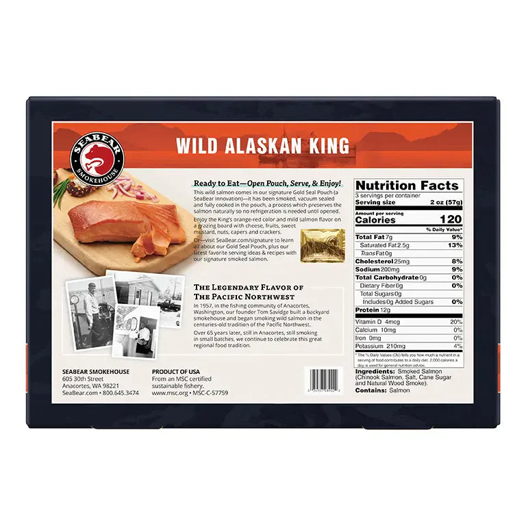 Smoked Wild King Salmon 6 oz Fillet