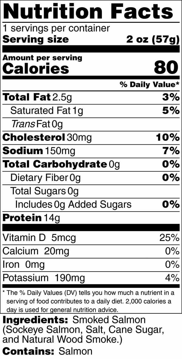 Smoked Sockeye Salmon 2oz