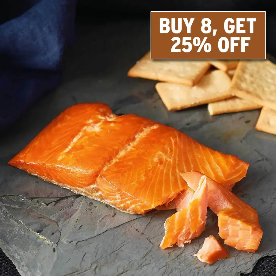 Buy 8, Get 25% Off: Traditional Hot Smoked Coho Salmon