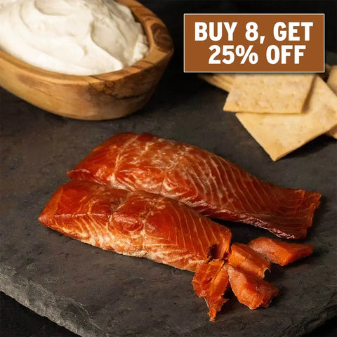 Buy 8, Get 25% Off: Candied Smoked Sockeye Salmon Strips