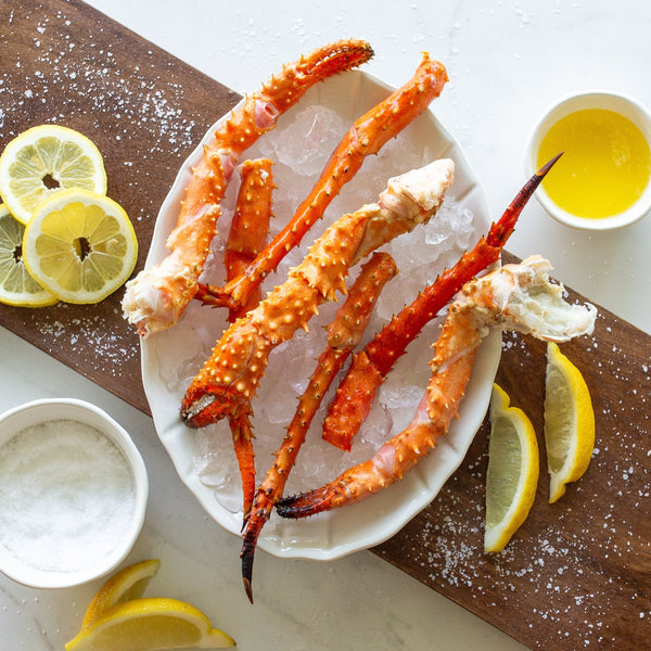 Alaskan Golden King Crab Bits & Pieces on Ice | SeaBear Smokehouse | Keyport Crab