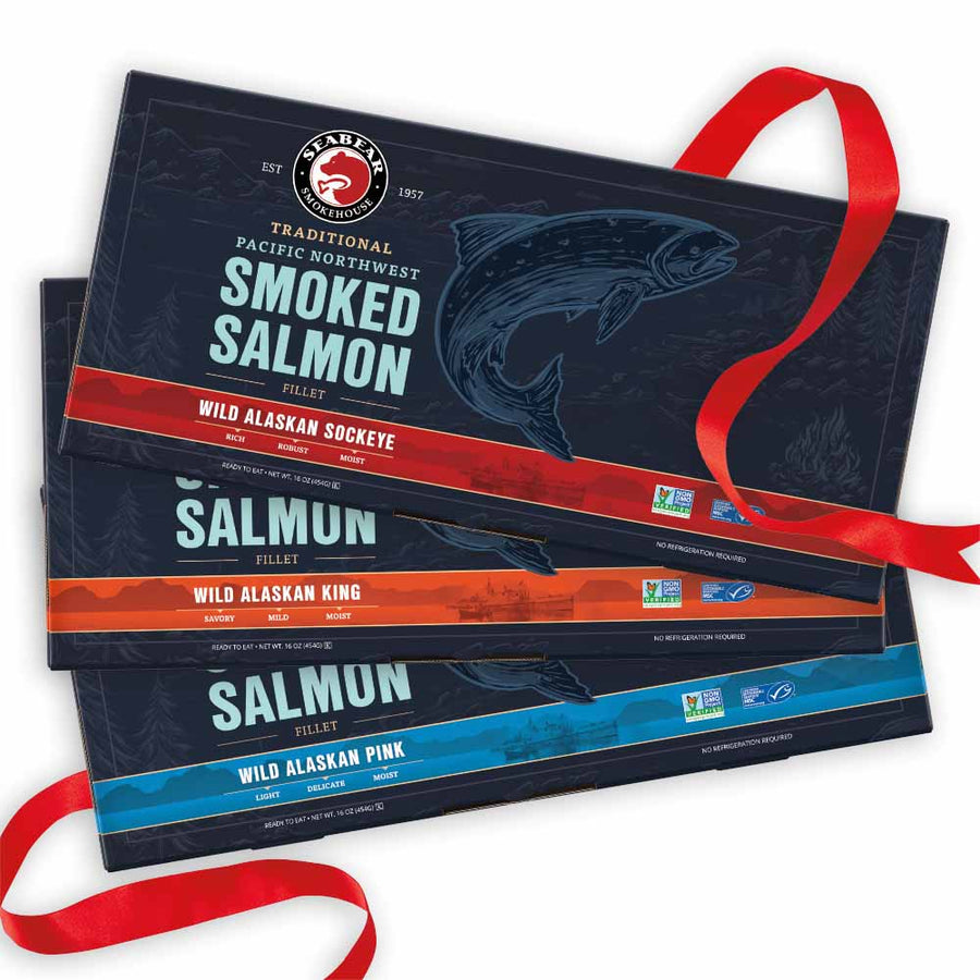 Smoked Wild Salmon Fillet Trio — 3lbs
