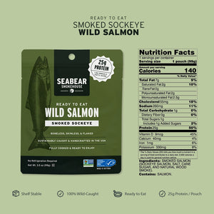 Ready to Eat Smoked Wild Sockeye Salmon