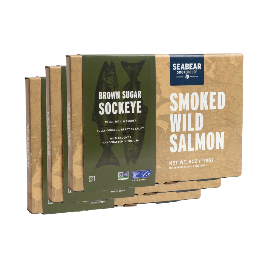 Brown Sugar Smoked Wild Sockeye Salmon 3-Pack