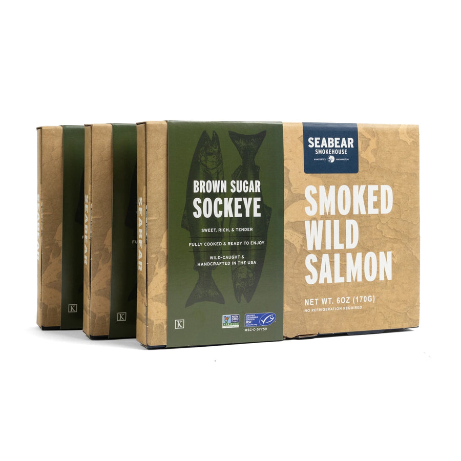 Brown Sugar Smoked Wild Sockeye Salmon 3-Pack