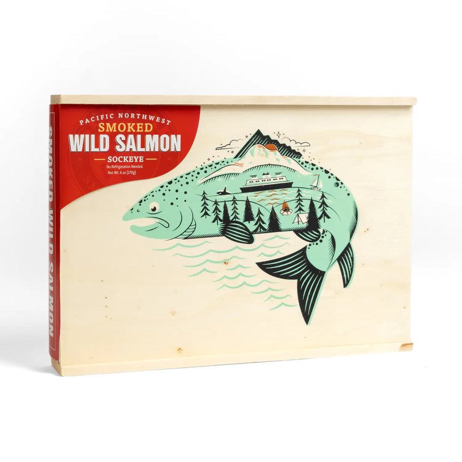 Pacific Northwest Icons Smoked Wild Sockeye Salmon Gift Box — 6oz