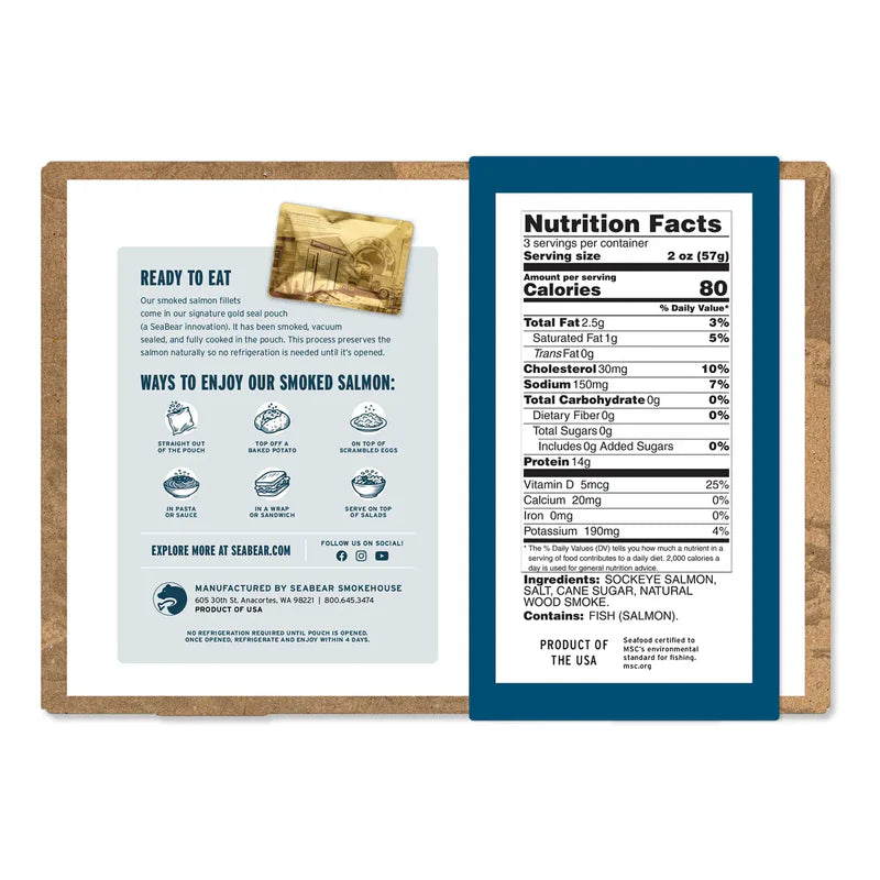 VIP 12-Pack Smoked Wild Sockeye Salmon 6 oz Fillet