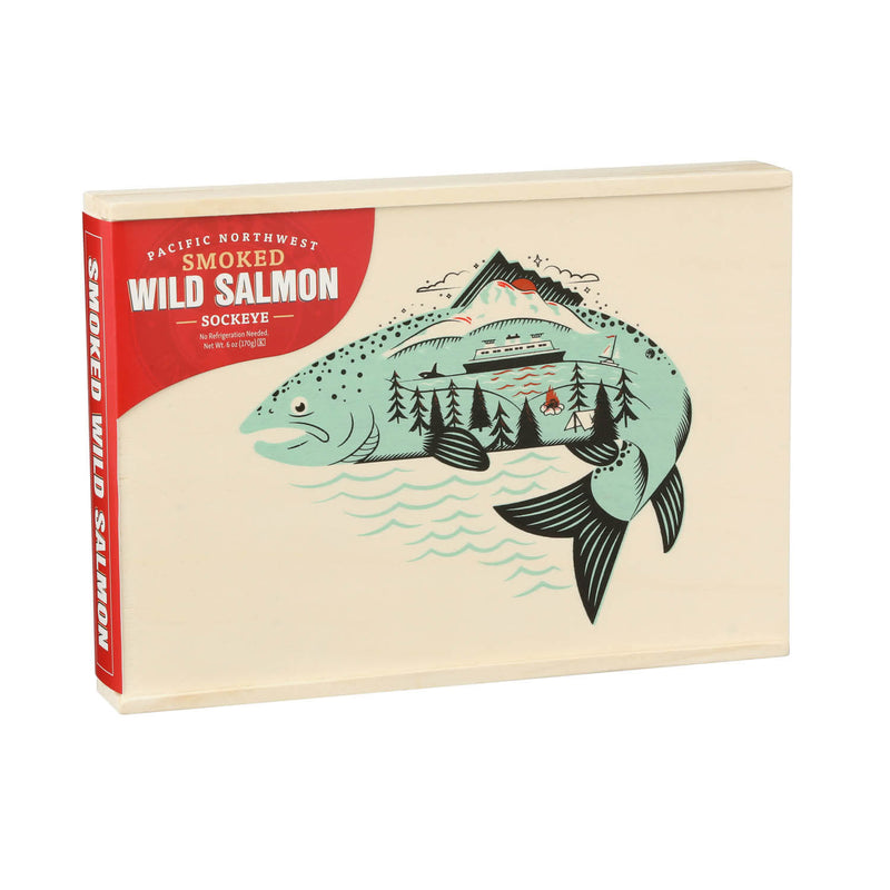 Smoked Salmon Side with Wood Gift Box — Browne Trading Company