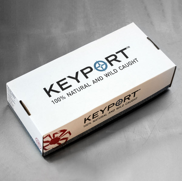 Sealed Alaskan Crab Case with Keyport Logo | SeaBear Smokehouse | Keyport Crab