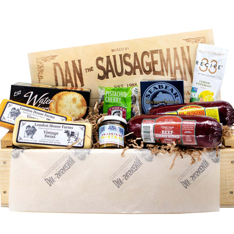 Featured image of Dan the Sausageman's Favorites in a Wooden Crate