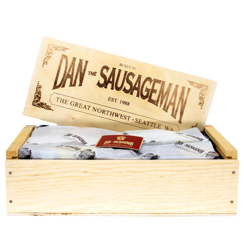 Dan the Sausageman's Favorites in a Wooden Crate | SeaBear Smokehouse