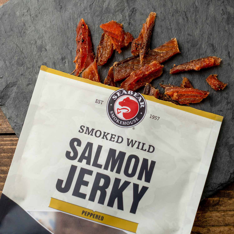 Smoked Wild Salmon Jerky Peppered | SeaBear Smokehouse
