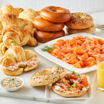 Brunch Spread with Bagels, Croissants, Seasonings, and our Smoked Salmon Lox | SeaBear Smokehouse | Gerard & Dominique