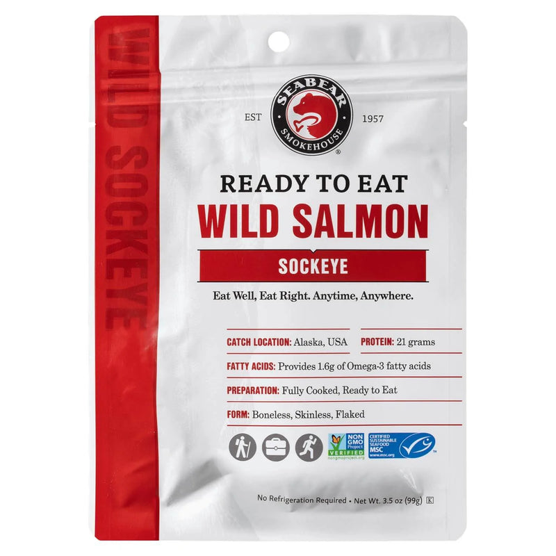 Ready to Eat Wild Sockeye Salmon Packaging Front